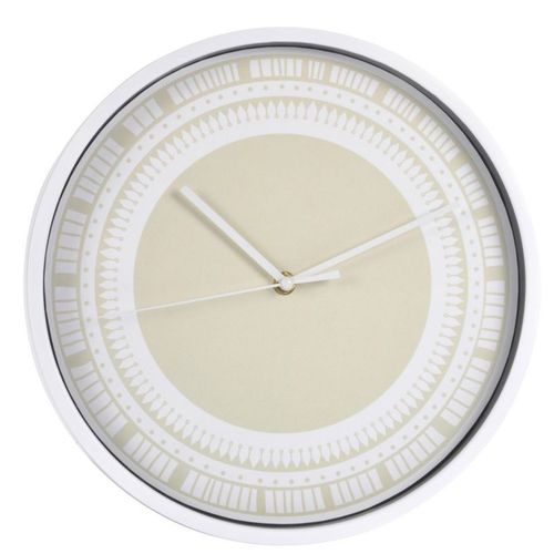 Horloge Murale à Motifs "Ethnic Folk" 30cm Écru
