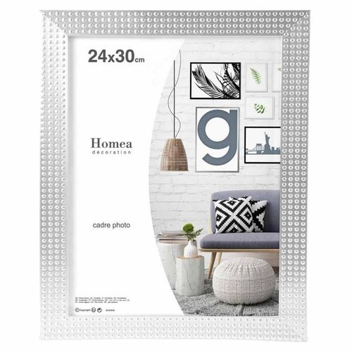 Paris Prix - Cadre Photo Déco "esprit Matière" 24x30cm Argent