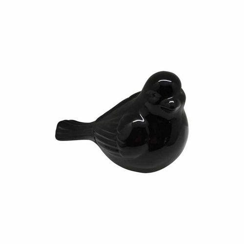 Paris Prix - Statue En Céramique "oiseau" 18cm Noir