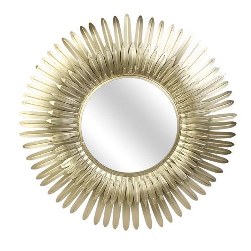Paris Prix - Miroir Mural Design "plumes" 53cm Or