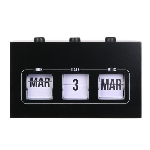 Paris Prix - Calendrier Perpétuel "flip Flap" 19cm Noir