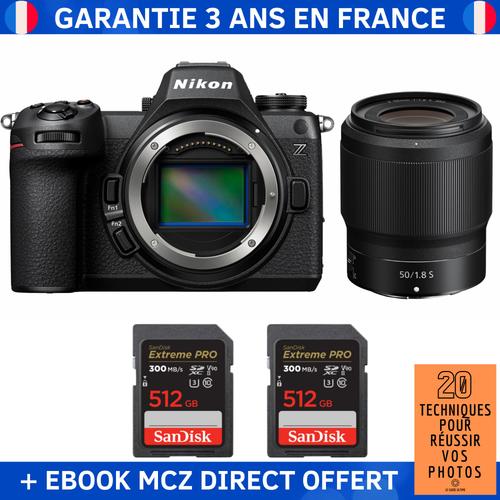 Nikon Z6 III + Z 50mm f/1.8 S + 2 SanDisk 512GB Extreme PRO UHS-II SDXC 300 MB/s + Ebook '20 Techniques pour Réussir vos Photos' - Appareil Photo Hybride Nikon