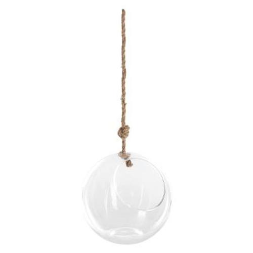 Boule en Verre Suspendue "Corde" 25cm Transparent