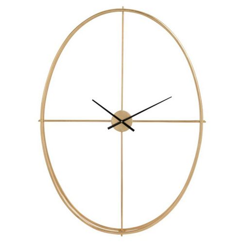 Paris Prix - Horloge Design Ovale En Métal "nio" 125cm Or