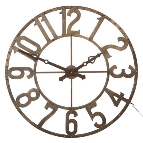 Paris Prix - Horloge Murale à Led "romains" 105cm Marron