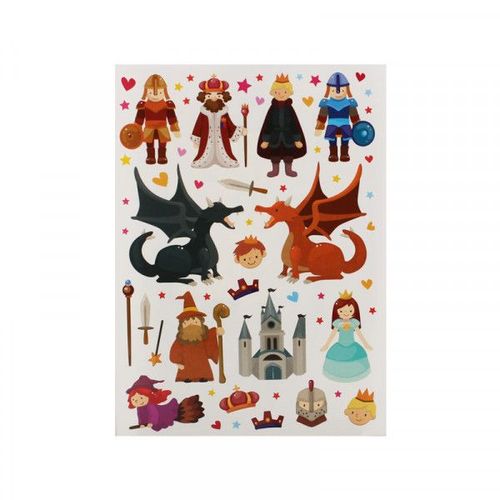 Gommettes Chevaliers Et Princesses De 0,4 À 8,2 Cm 133 Pièces
