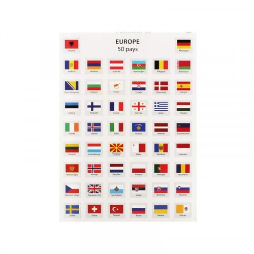 Gommettes Drapeaux 5 Continents 1,6 X 1,8 Cm 214 Pièces