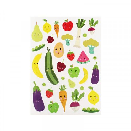 Gommettes Fruits Et Légumes De 1 À 8,7 Cm 64 Pièces