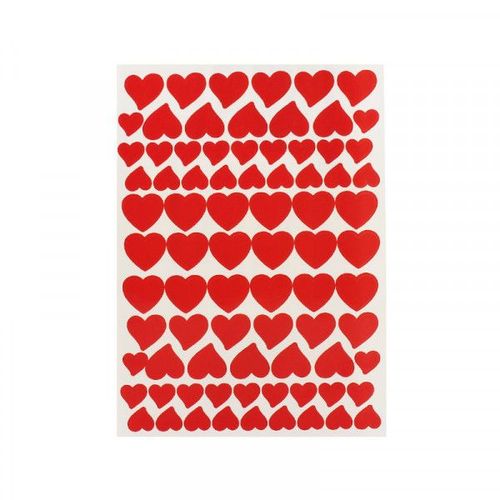 Gommettes Coeur Rouge De 1,1 À 2,2 Cm 160 Pièces