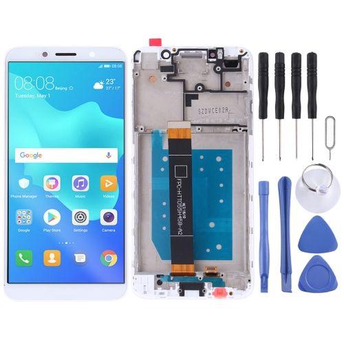 Écran Lcd Oem Pour Huawei Y5 Prime (2018) Assemblage Complet Du Numériseur Avec Cadre - Blanc