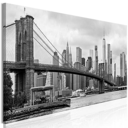 Paris Prix - Tableau "road To Manhattan Narrow Black & White" 50 X 150 Cm