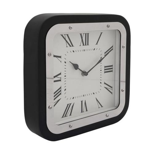 Paris Prix - Horloge à Poser "vouman" 28cm Argent & Noir