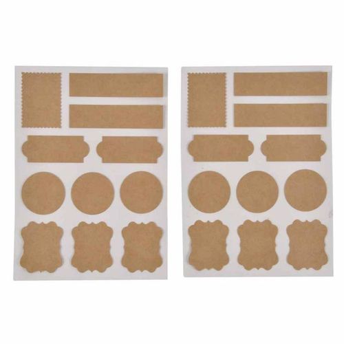 Lot de 22 Stickers "Craft" 13x18cm Naturel