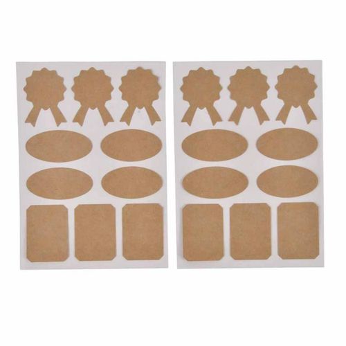 Lot de 20 Stickers Déco "Craft" 13x18cm Naturel