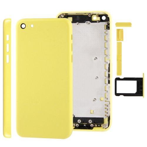 Châssis De Boîtier Complet / Coque Arrière Avec Plaque De Montage Et Bouton De Sourdine + Bouton D'alimentation + Bouton De Volume + Plateau De Carte Nano Sim Pour Iphone 5c