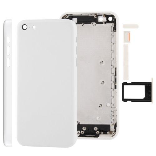 Châssis De Boîtier Complet / Coque Arrière Avec Plaque De Montage Et Bouton De Sourdine + Bouton D'alimentation + Bouton De Volume + Plateau De Carte Nano Sim Pour Iphone 5c