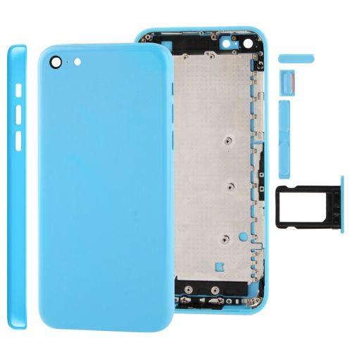 Châssis De Boîtier Complet / Coque Arrière Avec Plaque De Montage Et Bouton De Sourdine + Bouton D'alimentation + Bouton De Volume + Plateau De Carte Nano Sim Pour Iphone 5c