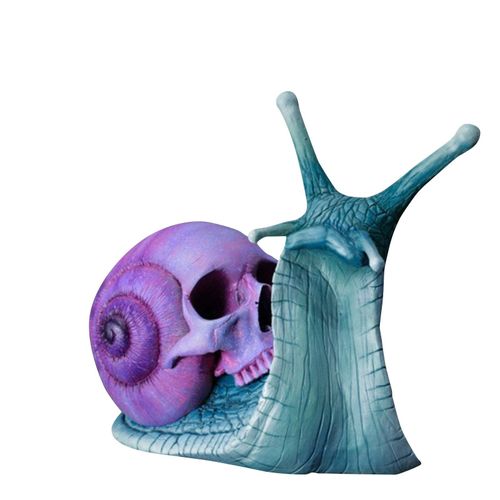 Sculpture gothique de crâne d'escargot, décoration de Patio, Figurine d'halloween, artisanat, squelette d'horreur, ornement de bureau