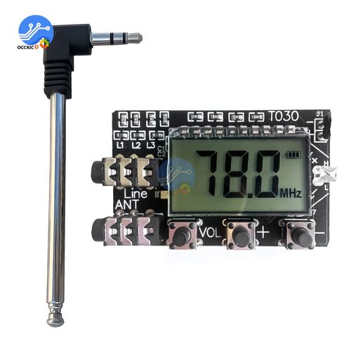 Carte Transmetteur Numérique Stéréo Fm À 2 Canaux Lcd, Module Avec Antenne, Transmission Audio Sans Fil, De 78mhz À 108mhz