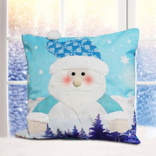 Housse De Coussin Décorative De Noël, Taie D'oreiller En Lin, Dessin Animé, Décoration De La Maison