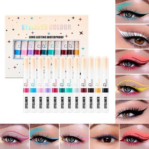 Matte Liquid Eyeliner, Imperméable À L¿Eau High Pigmented Colorful Eye Liner Pen Makeup 