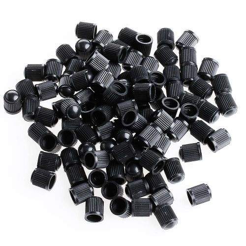 Nouveau 100x Plastique Auto Voiture Moto Moto Camion Roue Pneu Valve Tige Capuchons Noir