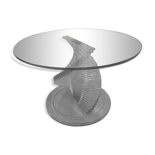 Table Ronde Design Verre Vert