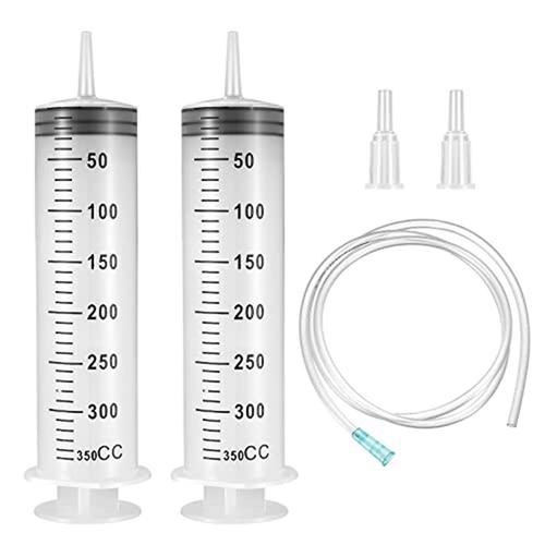 New-2pcs Seringues Avec Tube En Plastique Réutilisables, Pour Laboratoire, Jardin, Industrie Des Aliments Pour Animaux Domestiques (350mlx2)