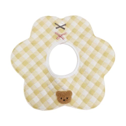 Cartoon Bear 360 Degree Rotation Burp Cloth Baby Flower Shape Feeding Bib Bandana Scarf Muli Layers Soft Pure Cotton Waterproof Saliva Towel Breathabl