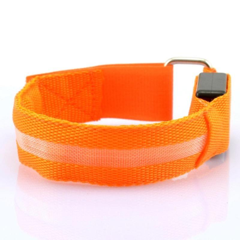 couleur orange clair Brassard réfléchissant LED pour l'extérieur, ceinture  clignotante, lumière d'avertissement de sécurité, pour Jogging, marche,  vélo, course à pied