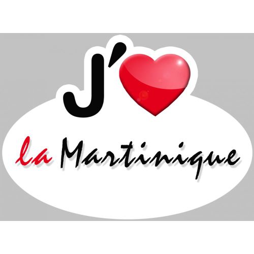 J'aime La Martinique (5x3.7cm) - Sticker/Autocollant