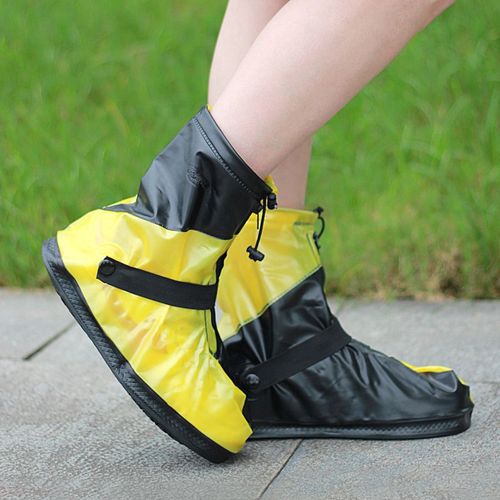 Bottes De Protection Pour Hommes Et Femmes Adultes,Couvre-Chaussures Imperméables Pour Moto,Vélo,Cyclisme,Pluie,Neige - Type Yellow Black-L (For 38-39)