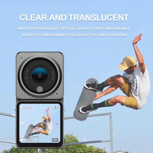 Lentille De Caméra Originale En Verre Trempé + 2 Films De Protection D'écran Pour Dji Osmo Action, 2 Jeux De Films De Protection Anti-Rayures-Générique