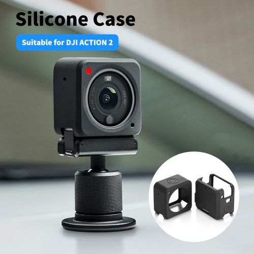 Coque De Protection Anti-Chute En Silicone Pour Caméra Dji Action 2 Sport, Anti-Poussière, Anti-Rayures, Coque Noire, Accessoires-Générique