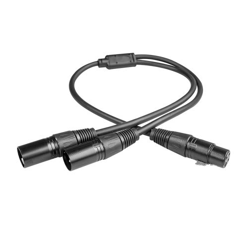 Portable 50cm 3 Broches Jack XLR Femelle à Double XLR Mâle Y Splitter Câble Adaptateur Convertisseur pour Microphone Amplificateur Mélangeur