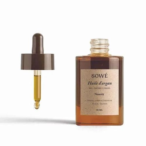 Huile Pure D'argan Bio - Sowé - 50ml - Nourrit - Répare - Protège 