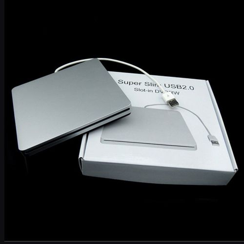 Boîtier USB 2.0 Super fin avec aspiration pour ordinateur portable, graveur de DVD externe, boîtier de disques externes