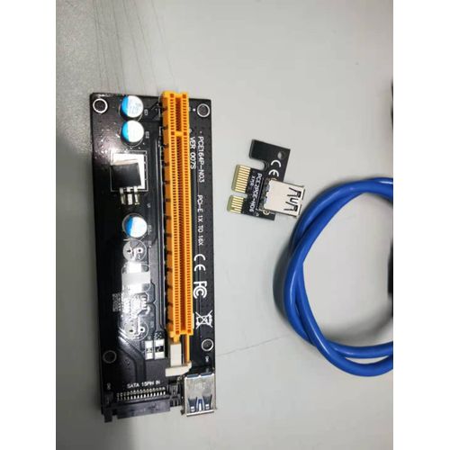 Carte d'extension PCI-E 60cm PCEI64P-N03 007S, carte PCI Express 1X à 16X, câble USB 3.0, cordon d'alimentation SATA pour BTC
