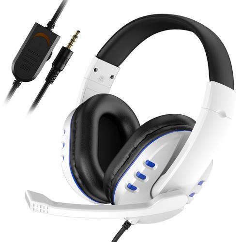 Écouteurs de jeu filaires 3.5mm, casque d'écoute pour PS4, Station de jeu 4, PC, Chat, ordinateur avec Microphone