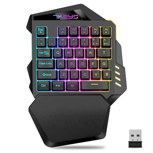 Clavier de jeu mécanique RVB LED rétroéclairé Bluetooth 5.0/sans fil 2