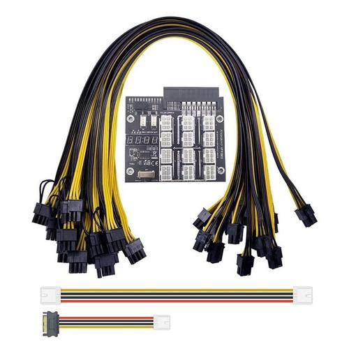 Carte De Dérivation Minière 12 Ports 6 Broches, Module D'alimentation Pour Hp 500w 800w 1400w 1600w Psu Avec Câble D'alimentation 6 Broches À 6 + 2 8 Broches