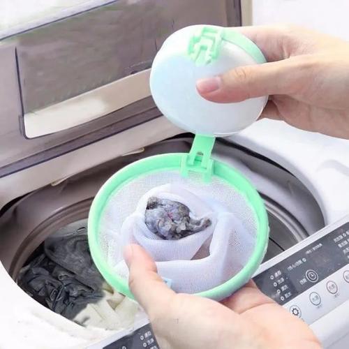 Filtre Attrape-Poils Anti-Peluches - Boule Flottante Réutilisable pour Machine à Laver - Vert