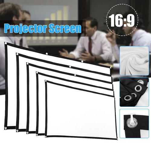 Écran de projecteur de cinéma maison 60/100/150 pouces, rideau de Projection 4k 3D HD, en Polyester avec crochets d'installation, bricolage