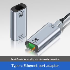 Adaptateur USB type-c vers Ethernet 1000mbps vers RJ45 femelle, carte réseau LAN Gigabit 10/100/1000