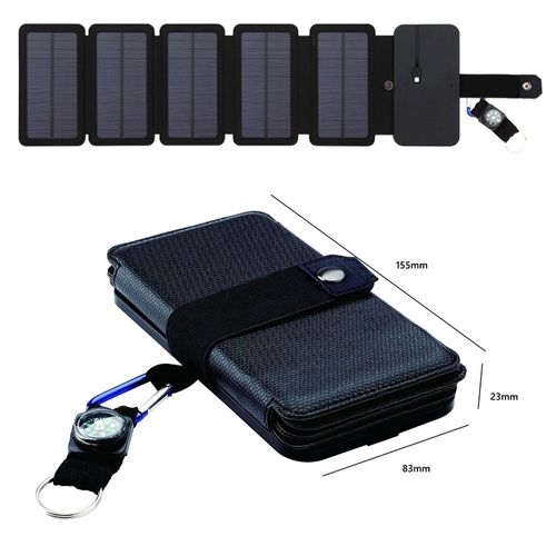 Panneau Solaire Pliable 20w 5v, Avec Boussole, Usb, Portable, Étanche, Pour Camping En Plein Air, Chargeur De Téléphone