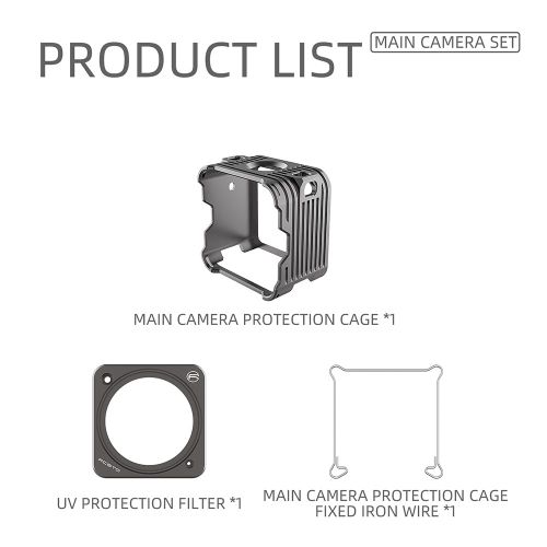 Pour Dji Osmo Action 2, Accessoires De Caméra, Boîtier De Protection En Alliage D'aluminium, Cadre Métallique, Cage + Filtre D'objectif Uv Pour Dji Action 2-Générique