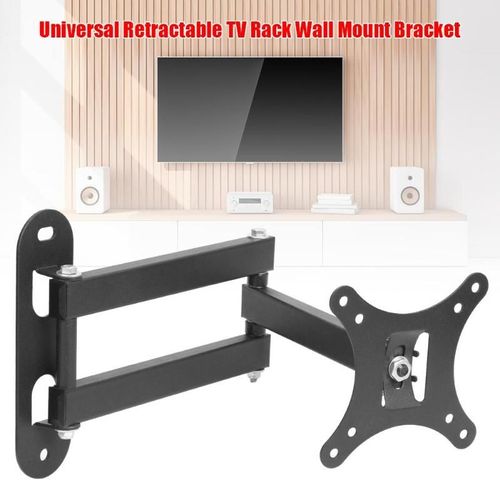 Support mural universel de télévision rétractable, support d'extension pour moniteur LCD de 17 à 32 pouces