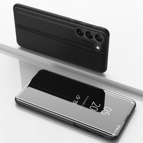 Housse Pour Samsung Galaxy S23 Plus 5g - Etui Coque Portefeuille Clear View + Verre Trempe - Noir