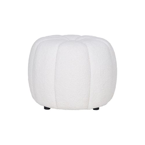 Pouf En Tissu Bouclette Ecru