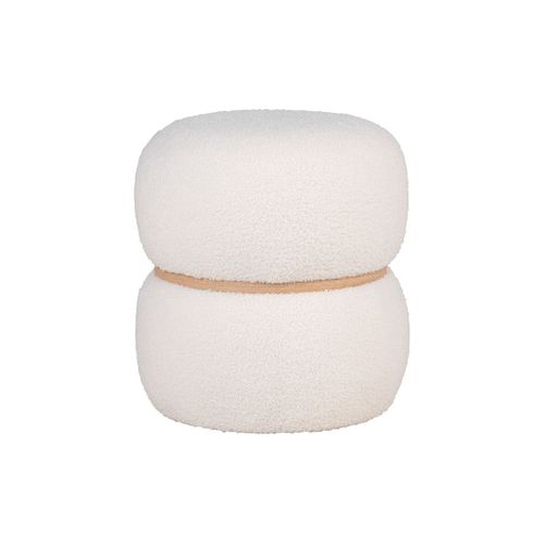 Pouf En Tissu Bouclette Blanc